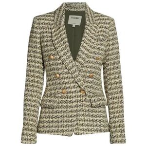 L’Agence Kenzie Double Breasted Tweed Blazer